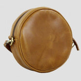 tan leather and suede bag from reverse view